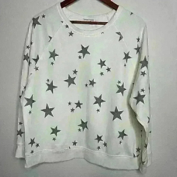 Grayson Threads off white and gray star‎ crewneck sweatshirt Sz L - Picture 3 of 5